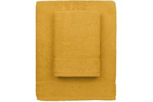 zer0bed, Asciugamani Bagno Lilla, Set 2 Asciugamani Bagno, Asciugamano Viso, Asciugamano Bidet, Tinta Unita, Giallo, 100% cotone, Set 2 pezzi