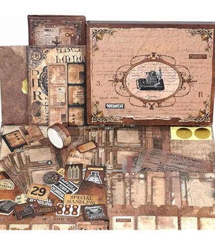 Kit Scrapbooking 230 Pezzi - Stickers Vintage, Carta Washi, Quaderni, Per Journaling E Fai Da Te - Foto 9