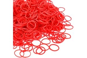 XINGRUN 1000 Pcs Mini Rubber Bands 20mm Soft Elastic Hair Bands for Kids Hair, Braids Hair, Wedding Hairstyle (Red)