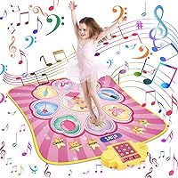 Tapis Musical Jeu Danse Bluetooth Tapis De Danse Enfant GARNHLOB - 6 Flèches LED - Bluetooth - 5 Modes - Cadeau Musical 3-12 Ans Cadeau Fille 8 Ans Tapis Danse