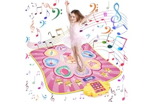 Nauotk Tanzmatte Spielzeug, Musik-Tanzmatte für Kinder Faltbare Berühren Matte Spielen Tanzspiel mit LED-Leuchten,Mehrere Spielmodi,Weihnachten Geburtstag Kinderspielzeug Passend für 3-10 Jahre Kinder