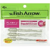 Fish Arrow Flash-J Squid SW 3.5" (5 adet/paket) #01 Clear hollow Olta