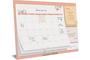 SMART PANDA Monthly Family Calendar 2026 – Pastel Magnetic Wall Calendar with Sticky Notes - Organiser for Wall or Fridge - from Now until December 2026, 30x40cm