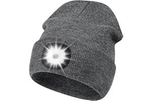 Deilin LED Mütze mit Licht,Outdoor Hüte für Herren Damen,Beleuchtete Mütze Aufladbar USB Stirnlampe,Winter Herren Mütze Warme Witzige Geburtstagsgeschenk Mann Camping Gadgets für Angler Laufen Wandern