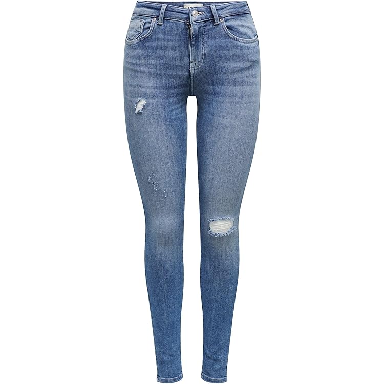 Only Dames Rina Mid Rise Push Up Jeans Donkerblauw