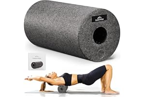 EVEREST FITNESS Rouleau de Massage Musculaire en Mousse - Rouleau Massage Sport 30cm avec Fermeté Moyenne - Rouleau de Massage Trigger Point Fascia avec Sac - Gris Carbone