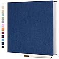 Vienrose Photo Album Self Adhesive 4x6 5x7 3x5 8x10 10x12 Scrapbook Album DIY Scrap Book with A Metallic Pen (13"x12.6" 60 Pages, Blue)