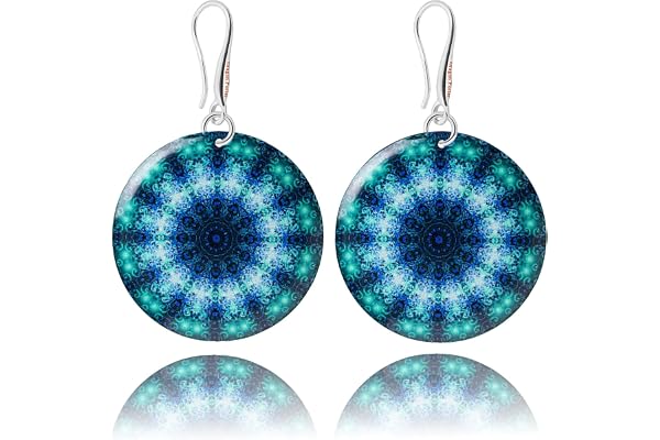 Boho Grosse Rond Boucles d'Oreilles Pendantes Mandala Design Léger Bijoux pour Femme