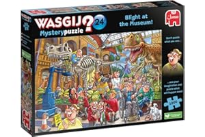 Wasgij Mystery 24, Blight at the Museum - 1000 Piece Jigsaw Puzzles for Adults - Challenging & Brainteasing Adults Jigsaw Puzzle - Puzzle What Happens Next, 100% Recycled Cardboard, 1000pcs, Jumbo