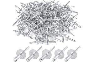 100 stycken blindnitar i aluminium med stort huvud, flänspopnitar 4,8 x 20 mm (16 mm huvud), silvernitar för motorfordon, möbler, mekanisk utrustning