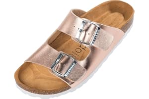 Palado sandalias mujer Corfú - Sandalias deportivas mujer modernas - Sandalias de mujer con 2 tiras ajustables - Sandalias hombre con suela fina de ante y plantilla de corcho natural