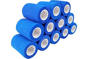 COMOmed Non-woven fabric self-adhesive Bandage venda cohesiva Mascota Vendaje Azul 7.5cmX4.5m 12 Volumen