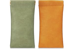 molshine 2Pcs pochette de lunettes de soleil en cuir portable, étui à lunettes souple, manchon de lunettes pour lunettes de lecture, petites lunettes de soleil