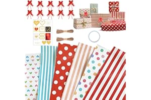 DURINM Carta Regalo 70 x 50 cm Set 6 Fogli Compleanno Pacchi per Regali piegata Ragazzi Ragazze maschi femmine Donne per Adulti Birthday Wrapping Paper fogli