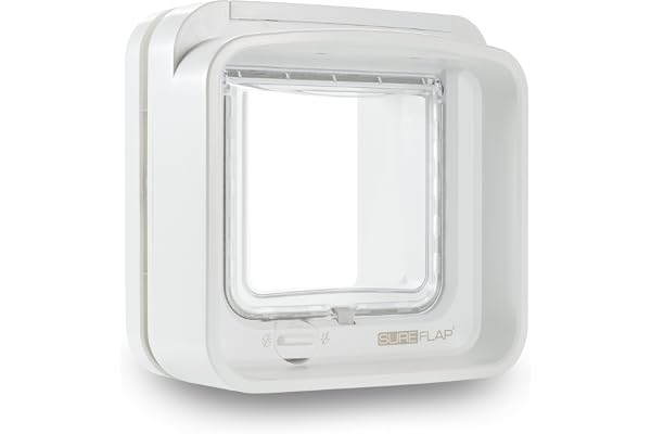 SureFlap Chatière à Puce électronique DualScan Sure Petcare, Compatible avec Le médaillon d'identification par radiofréquence et avec Les puces électroniques, pour Portes, fenêtres et Murs, Blanc