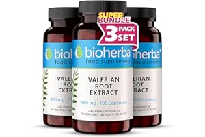 BIOHERBA Valerian Root with Melatonin – 480 mg – 300 Capsules | Herbal Supplement for Sleep and Relaxation Support