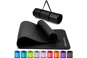 ‎KG PHYSIO KG PHYSIO Yogamatte Rutschfest & Gepolstert - Yoga Matte mit Tragegurt, Fitnessmatte, Sportmatte Dicke 8mm, Gymnastikmatte, Gym Matte, Pilates Matte, Fitness Matte, 183x60cm