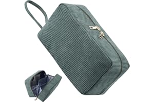 Jiliyote Kulturbeutel Damen Cord Kulturtasche Reise Kosmetiktasche Damen aus Kord Make-up Tasche Waschtasche Cord Cosmetic Bag für Mädchen Travel