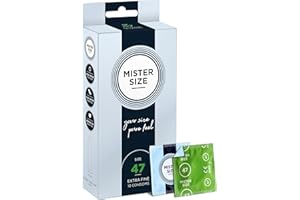 MISTER SIZE 47mm Ultra-Sensitive Condoms for Men - Extra Thin, Extra fine, Extra lube/Made from 100% Natural Rubber Latex in Your Size XS - S/Real Feel Pack of 10