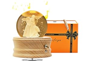 Sentasi Spieluhr Kristallkugel 3D, Spieluhren Warmlichtprojektion und um 360° Drehbare, Musical Box für Kinder/Erwachsene/Geburtstag/Mama