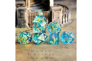 ELIFEL Dés de Jeux Fleur pour Donjons et Dragons, DND Dés Jeu de Role 7 pièces Résine Polyédriques D4 D6 D8 D10 D12 D20 D% pour Ttrpg MTG RPG Dés Jeu de Role avec Boîte-Cadeau