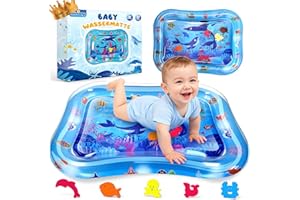 Wincany Tapis d'eau bébé - Tapis jouets Eau d'Eveil pour Bébé de 3 6 9 12 Mois, Gonflable Tummy Time Mat Sans Bpa, Tapis Eveil Eau pour, Tapis Sensoriel Bébé, idée cadeau de Jouets pour nouveau-né