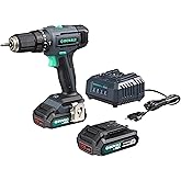 Amazon-Marke: Denali by SKIL, Schlagbohrer-Set, 18 Volt (20 V max.), inklusive zwei 2,0 Ah Lithium-Akkus und Ladegerät, Grün