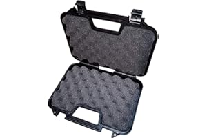 Neez Maletin Rigido - Estanca Plastico Airsoft Case para Pistola y Arma, Tactico Portatil Caja Flight Transporte - Acolchado de Espuma Maleta Equipo (31cm Negra)