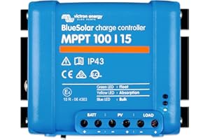 Victron Energy BlueSolar MPPT Solar Charge Controller - MPPT Charge Controller for Solar Panels - 100V 15 amp 12/24-Volt