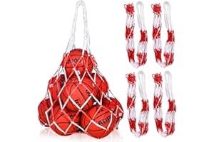 Vegena 4 Stück Ballnetz, Ballnetz Groß für 10-15 Bälle, Ballnetz Tasche, Balltragenetz, Tragbar Nylon Balltaschen Ball Netztasche für Fußball Basketball Volleyball Rugbyball Handball