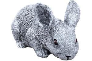 STONE AND STYLE Statue Lapin, au gel et aux intempéries-massif en pierre