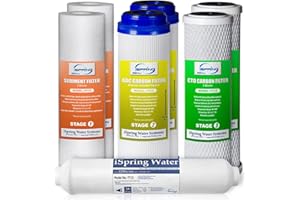 iSpring F7-GAC per Sistemi a Osmosi Inversa Standard a 5 Stadi 1 Anno di Sostituzione Cartuccia Filtro di Alimentazione set, 7 Elementi Filtranti