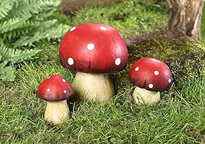 lot de 3 champignons amanite terre cuite peint amazon fr cuisine maison