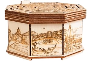 ESC WELT Secret Maze Box puzzle 3D z drewna – kreatywne pudełko prezentowe na pieniądze, bony, karty podarunkowe - 3 w 1 drewniane pudełko do zabawy - pudełko prezentowe dla młodzieży i dorosłych -