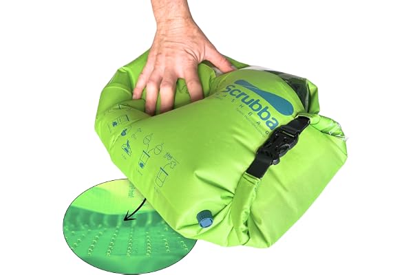 Scrubba Sac Lave-Linge Portatif 2.0 - Sac Étanche D’essorage pour le Voyage, Camping, Randonnée - Essentiel pour Faire Sa Lessive Pendant Son Voyage