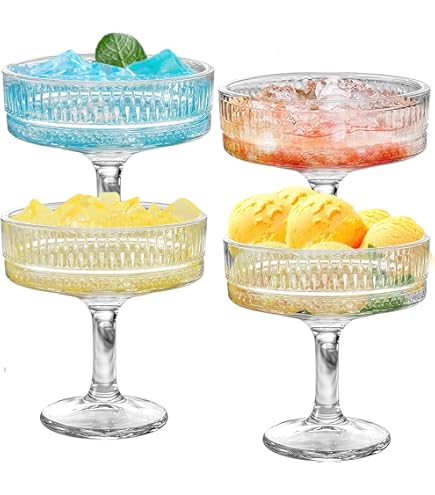 Allecto plus - Set van 6 vintage coupéglazen - 260 ml - kristalheldere champagneglazen