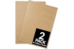 ARTISTIK Sketchbooks - Soft Cover Starter Sketch Book and White 165 GSM Cartridge Paper Sketch Pad with Sizes A3 and A4 for Mixed Media Use (Pack of 2 - A3, Kraft)