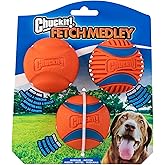 Chuckit! Fetch Medley Gen 3 (Ultra Ball, Fetch Ball, Rugged Ball) 3'l&uuml; K&ouml;pek Oyun Topu Seti (Orta Boy)