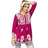 Bee M Pee Designer Short Regular Fit Kurti Tops for Jeans for Women I Chikankari Rayon Cotton Long Kurta Kurti for Women I St