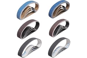 Sruhrak Taśmy ścierne do ostrzałki do noży, 19 x 305 mm, 24 sztuki, wymienny zestaw taśm ściernych do ostrzałki Ken Onion Edition, 4 x materiałowa taśma ścierna o ziarnistości 80/120/240/400/800/1000