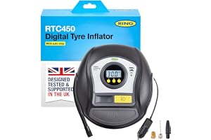 RING TYREINFLATE 450 Digital Tyre Inflator Air Compressor With Auto-Stop functionality - Measures in PSI, BAR & kPA