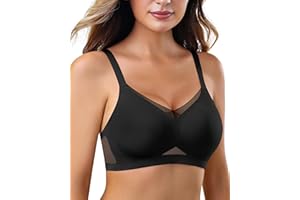 As Fairy BH Damen Ohne Bügel BHS Mesh Nahtloser Stütz Push Up BH Bügelloser Seamless Bequem Bralette Tshirt Klassische Komfort BHS für Damen