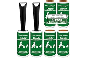 GENERIC Zestaw 6 rolek do usuwania kłaczków, łącznie 60 metrów papieru samoprzylepnego, 2 uchwyt + 4 wkłady i mocny klej. Wyprodukowano w Polsce. rolka do ubrań