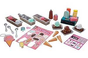 KidKraft Ice Cream Shop Playset with Ice Cream Scoops, Brownies and Magnets, Ice Cream Toys for Kids, Accessory for Kids' Kitchen, Play Kitchen Accessories, Kids' Toys, 53539