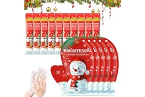 ALLONY Maschera Mani, 5 Pezzi Maschera Mani Guanti+10 Pezzi Creme manis, Maschere mani di Natale, Idratante Profondo, Rendendo la Pelle Più Liscia, Regalo Natalizio per Famiglia, Gli Amici o Stesso