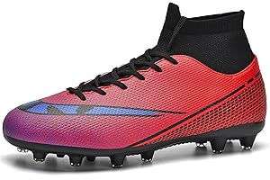 DimaiGlobal Chaussures de Football Homme High Top Professionnel Crampons Antidérapants pour l'entraînement Adolescents Chaussures de Sport Athlétisme