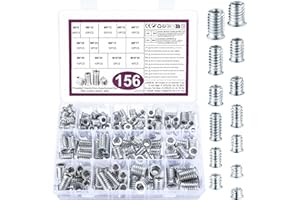 BATENGKEJI 156 Tuercas atornilladas de madera, M6 M8 M10, inserto de rosca de madera, manguitos roscados, insertos roscados, casquillo roscado, tuerca hexagonal, casquillo roscado para muebles de madera, tuercas
