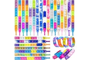 LYJOW Pop It Fidget Toy Pulseras Set 24 Piezas Multicolor Popit Juguete Antiestrés Juguetes De Push Pop Bubble Fidget Juguete Antiestrés Silicona Sensorial De Explotar Burbujas Push Para Niños Adultos