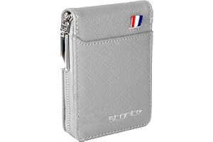 Storite PU Leather Card Holder Money Wallet, Grey, 11.5 x 2 x 8 cm | 9 Slot Vertical, Credit Debit Card Holder...