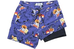 MaaMgic 5" Mens Swim Shorts with Compression Liner 4-Way Stretch Bathing Suit Swimming Shorts 2 in 1 Men's Swim Trunks with Zipper Pockets Quick Dry